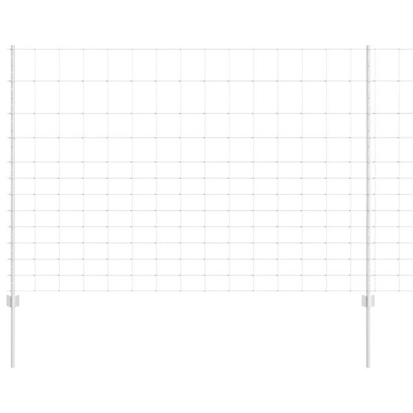 vidaXL Recinzione con Posto Argento 1,5 x 25 m Acciaio