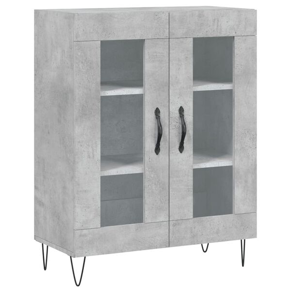 vidaXL Credenza Grigio Cemento 69,5x34x90 cm in Legno Multistrato