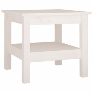 vidaXL Tavolino da caff&egrave; bianco 45x45x40 cm in legno massello di pino