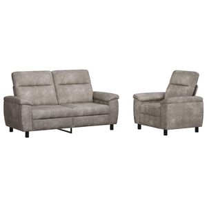 vidaXL Set di divani 2 pcs Grigio Chiaro Pelle Scamosciata Sintetica