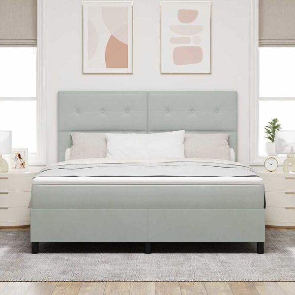 vidaXL Letto a Sorgente LED Grigio chiaro 180 x 200 cm Tessuto