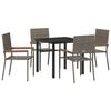 vidaXL Set da Pranzo per Giardino 5 pz Grigio polyrattan