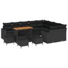 vidaXL Set Divano da Giardino 13 pz Nero polyrattan