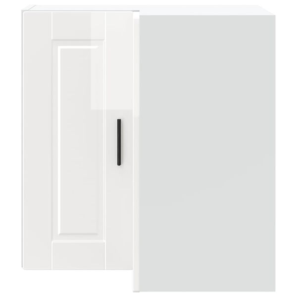 vidaXL Pensile da Cucina ad Angolo Porto Bianco Lucido in Truciolato