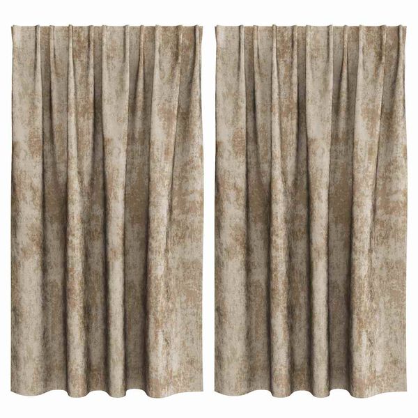 vidaXL Tende in Velluto con tende 2 pcs Champagne 140 x 140 cm Velluto