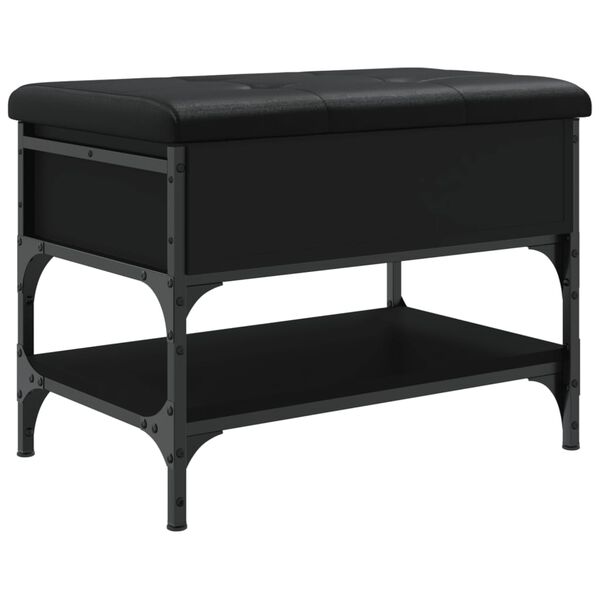 vidaXL Panca Porta Scarpe Nera 62x42x45 cm in Legno Multistrato