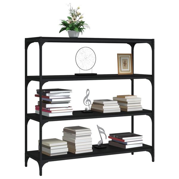 vidaXL Libreria Nera 100x33x100 cm in Legno Multistrato e Acciaio