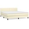 vidaXL Giroletto a Molle con Materasso Crema 180x200 cm in Similpelle