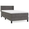 vidaXL Giroletto a Molle con Materasso Grigio Scuro 80x200 cm Velluto