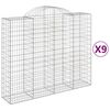 vidaXL Cesti Gabbioni ad Arco 9 pz 200x50x160/180 cm Ferro Zincato