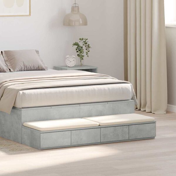 vidaXL Cassetti per letto Grigio cemento 120 x 36,5 x 16,5 cm