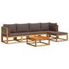 vidaXL Set di divani da giardino 6 pezzi con cuscini in legno di acacia e corda