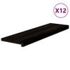 vidaXL Gradini 12 pz Marrone-nero 90x30x2 cm Legno Massello Rovere