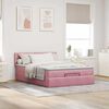 vidaXL Struttura Letto Pouf con Materasso Rosa 140x200 cm in Velluto