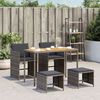 vidaXL Set da Pranzo da Giardino 5 pz con Cuscini in Polyrattan Grigio