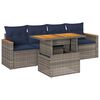 vidaXL Set Divano da Giardino 5 pz con Cuscini Grigio in Polyrattan