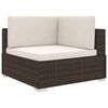 vidaXL Poltrona Modulare ad Angolo 1 pz con Cuscini Polyrattan Marrone