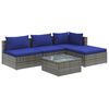 vidaXL Set Divani da Giardino 5 pz con Cuscini in Polyrattan Grigio