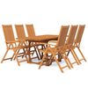 vidaXL Set Mobili da Pranzo per Giardino 7 pz Legno Massello di Acacia 120-170 cm