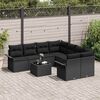 vidaXL Set Divano da Giardino 9 pcs Nero Poly Rattan