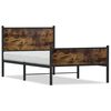 vidaXL Giroletto senza Materaso in Metallo Rovere Fumo 100x200 cm