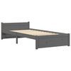 vidaXL Giroletto in Legno Massello Grigio 75x190 cm Small Single