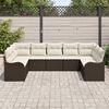vidaXL Set Divano da Giardino 9 pcs Marrone e bianco polyrattan