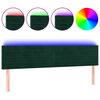 vidaXL Testiera a LED Verde Scuro 180x5x78/88 cm in Velluto