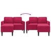 vidaXL Divano 2 Posti con Chaise longue a L Rosso Vino 125 cm Velluto