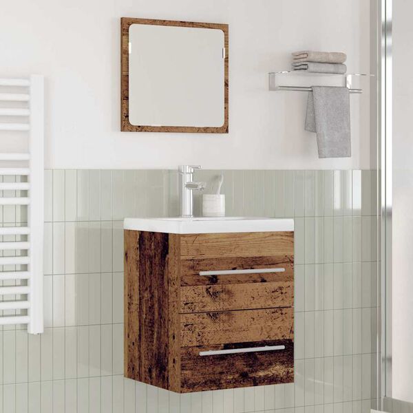 vidaXL Armadio per Lavabo da Bagno Legno vecchio 41 x 38,5 x 48 cm