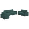 vidaXL Divano 3 pcs Verde Scuro 221 x 80 x 80 cm Tessuto misto lino