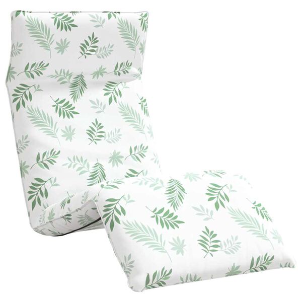 vidaXL Lettino Pieghevole Motivo a Foglie 175x54x8,5 cm Tessuto Oxford