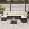 vidaXL Set Divano da Giardino con cuscino 9 pcs Nero polyrattan