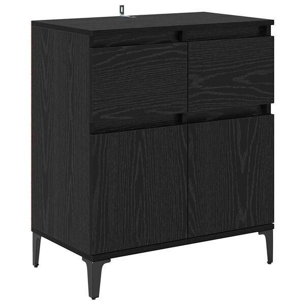vidaXL Credenza con cassetto Rovere Nero 60 x 35 x 70 cm