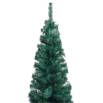 vidaXL Albero di Natale Sottile Preilluminato con Supporto Verde 180cm
