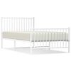 vidaXL Giroletto con Testiera e Pediera Metallo Bianco 100x190 cm