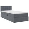 vidaXL Letto con contenitore e LED Grigio scuro 100 x 200 cm Velluto