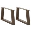 vidaXL Gambe per Tavolino da Caff&egrave; a Forma di V 2 pz Acciaio Naturale 60x(30-31,3) cm Acciaio