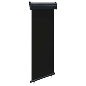 vidaXL Tendalino Laterale per Balcone 65x250 cm Nero