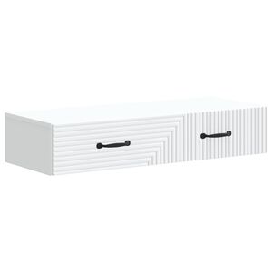 vidaXL Tavolino da Parete Laterale Bianco 87,5 x 34,5 x 17 cm