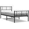vidaXL Giroletto con Testiera e Pediera Metallo Nero 80x200 cm