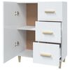 vidaXL Credenza 69,5x34x90 cm in Legno Multistrato Bianco Lucido