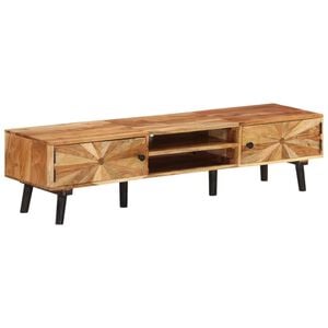 vidaXL Mobile Porta TV 145x35x35 cm in Legno Massello di Acacia