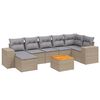 vidaXL Set Divano da Giardino 8 pz con Cuscini Beige in Polyrattan