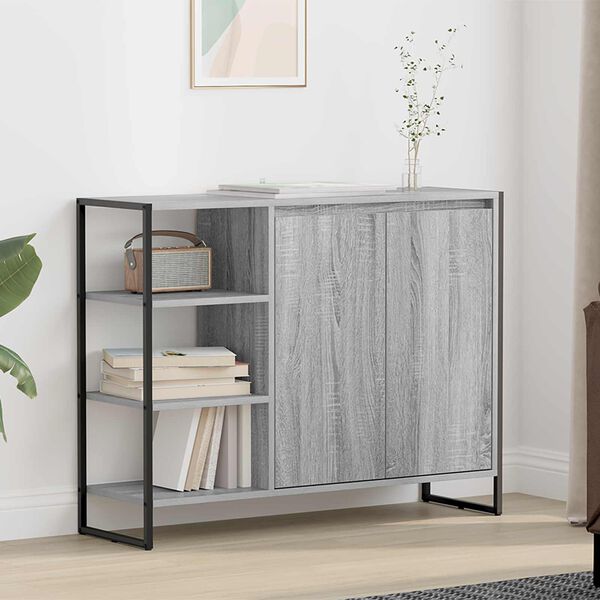 vidaXL Mobile laterale Grigio Sonoma 96.5 x 30 x 75 cm