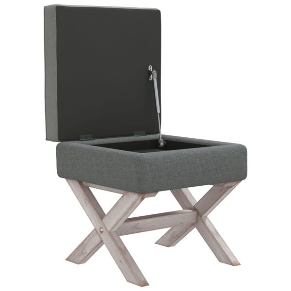vidaXL Sgabello Portaoggetti Grigio Scuro 45x45x49 cm in Tessuto