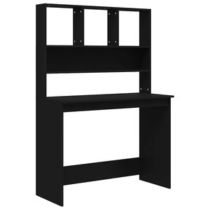 vidaXL Scrivania con Mensole Nera 102x45x148 cm in Legno Multistrato