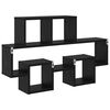 vidaXL Scaffale da parete con lo scaffale Rovere nero 82 x 15 x 51 cm