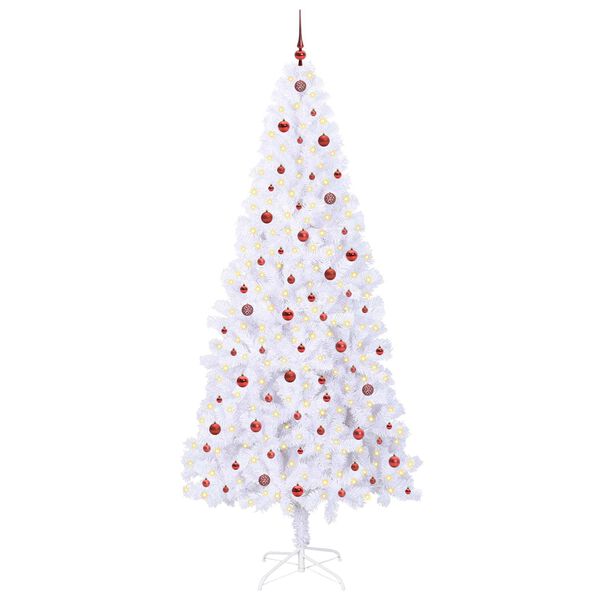 vidaXL Albero di Natale artificiale Bianco 240 cm PVC e Acciaio