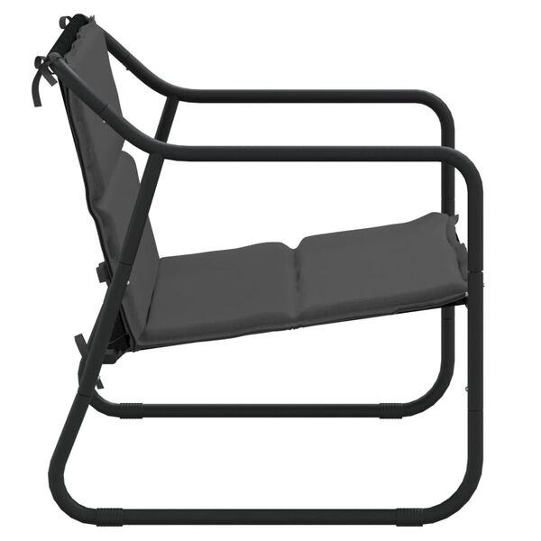 vidaXL Panca da Giardino 2 Posti con Cuscino Antracite in Acciaio